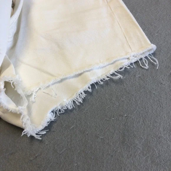 Agolde Parker Jean Shorts Womens 26 2 White Denim Cutoff Distressed Festival - Picture 7 of 10